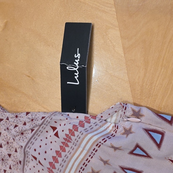 Lulu's Geometric Print Maxi Dress in Pink and Brown. Size XS. NWT - Picture 3 of 6